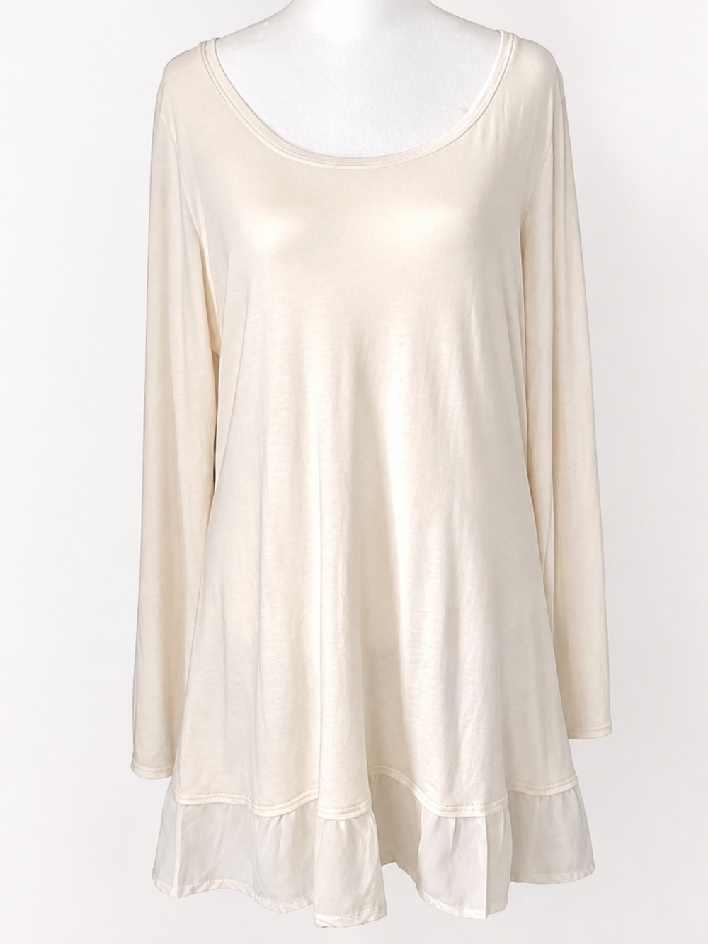 Garnet Hill Cotton & Modal Lightweight Ruffle Hem Dress size women’s medium M